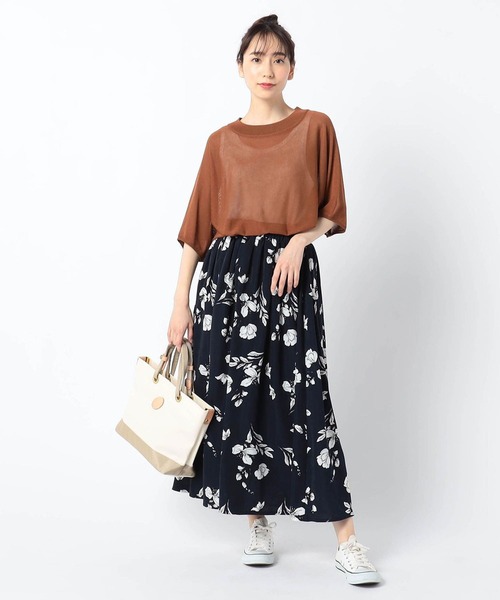 Grand PARK（グランドパーク）の「半袖サマーニット（ニット/セーター・レディース・ベージュ/キャメル/レッド/チャコールグレー/ブルー・FREE）」の8枚目の写真