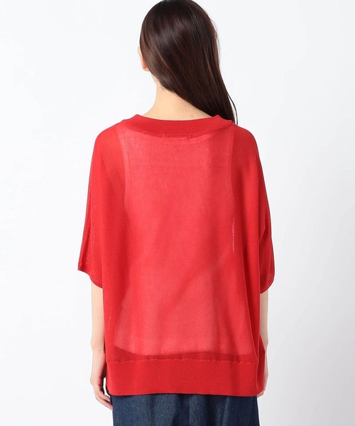 Grand PARK（グランドパーク）の「半袖サマーニット（ニット/セーター・レディース・ベージュ/キャメル/レッド/チャコールグレー/ブルー・FREE）」の12枚目の写真