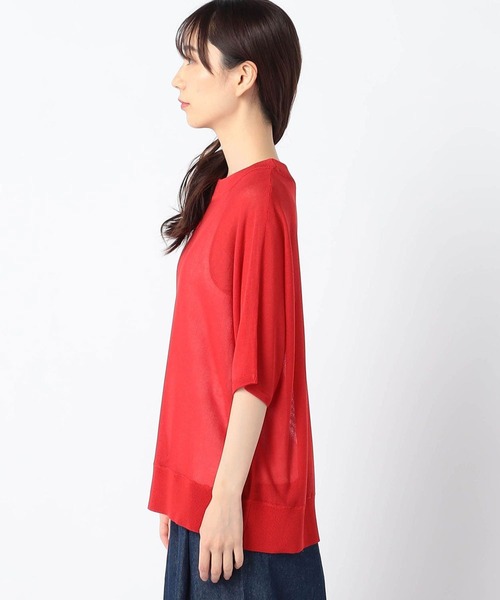 Grand PARK（グランドパーク）の「半袖サマーニット（ニット/セーター・レディース・ベージュ/キャメル/レッド/チャコールグレー/ブルー・FREE）」の13枚目の写真