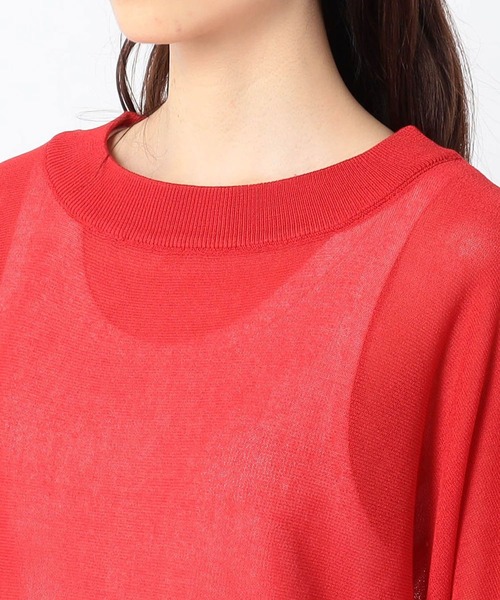 Grand PARK（グランドパーク）の「半袖サマーニット（ニット/セーター・レディース・ベージュ/キャメル/レッド/チャコールグレー/ブルー・FREE）」の14枚目の写真