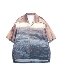 OCEAN PRINTED OPEN COLLAR HS SH