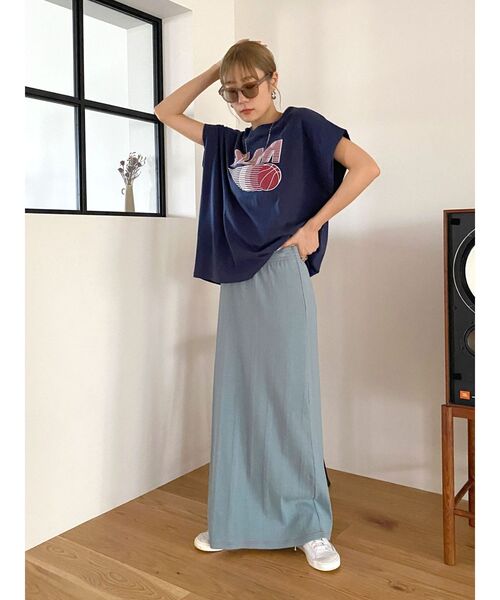 MILLER（ミラー）の「Miller別注 カラーステッチストレートスカート（スカート・レディース・オフホワイト/オレンジ/ブルー・FREE）」の9枚目の写真