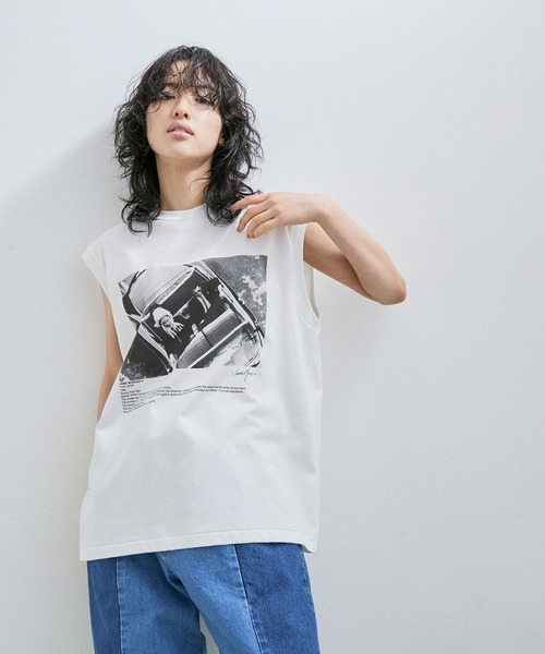 JANE SMITH / JOHN SMITH（ジェーンスミスジョンスミス）の「【Jane Smith】JAMIE MORGAN POW WOW N/S T-SHIRT（タンクトップ・レディース・ホワイト/ベージュ・S）」の2枚目の写真