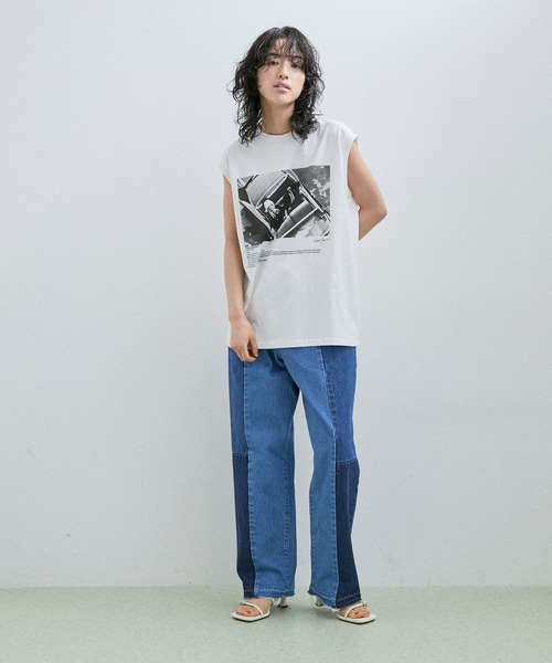 JANE SMITH / JOHN SMITH（ジェーンスミスジョンスミス）の「【Jane Smith】JAMIE MORGAN POW WOW N/S T-SHIRT（タンクトップ・レディース・ホワイト/ベージュ・S）」の6枚目の写真