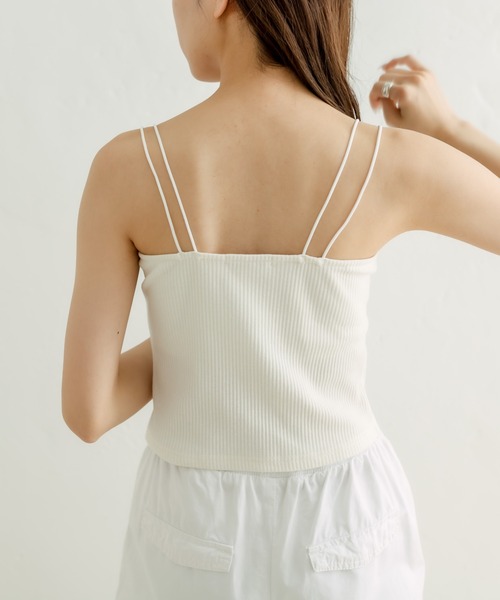 OLIVE des OLIVE（オリーブデオリーブ）の「カップ付きベーシックキャミソール　1031060260（キャミソール・レディース・ブラック/オフホワイト/ミント/ブラック系その他/ライム・FREE）」の9枚目の写真