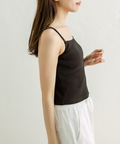 OLIVE des OLIVE（オリーブデオリーブ）の「カップ付きベーシックキャミソール　1031060260（キャミソール・レディース・ブラック/オフホワイト/ミント/ブラック系その他/ライム・FREE）」の13枚目の写真