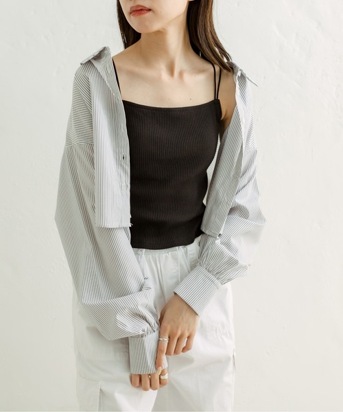 OLIVE des OLIVE（オリーブデオリーブ）の「カップ付きベーシックキャミソール　1031060260（キャミソール・レディース・ブラック/オフホワイト/ミント/ブラック系その他/ライム・FREE）」の16枚目の写真