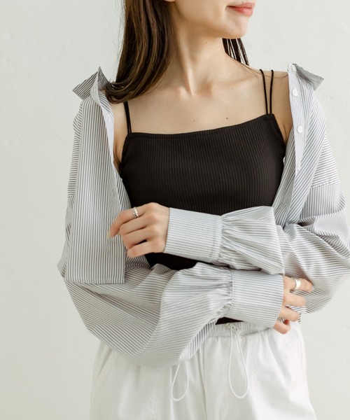 OLIVE des OLIVE（オリーブデオリーブ）の「カップ付きベーシックキャミソール　1031060260（キャミソール・レディース・ブラック/オフホワイト/ミント/ブラック系その他/ライム・FREE）」の17枚目の写真