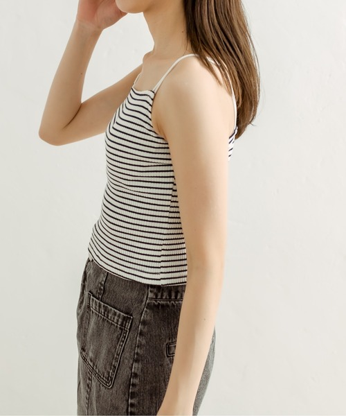 OLIVE des OLIVE（オリーブデオリーブ）の「カップ付きベーシックキャミソール　1031060260（キャミソール・レディース・ブラック/オフホワイト/ミント/ブラック系その他/ライム・FREE）」の20枚目の写真