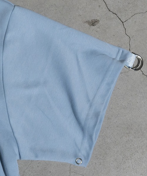 JOHN'S CLOSET（ジョンズクローゼット）の「【31】2WAY SLEEVE グラフィックプリント ハーフジップ（Tシャツ/カットソー・レディース・ホワイト/ブラック/ブラック系/ホワイト系/サックスブルー/ホワイト系1/ブラック系1・LARGE/MEDIUM）」の13枚目の写真