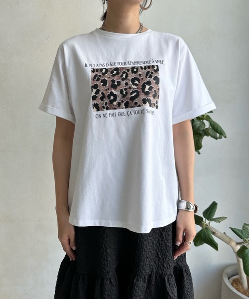 DouDou(ドゥドゥ)の「【WEB限定】レオパード転写TEE(Tシャツ/カットソー・レディース・ブラック/オフホワイト/ブラウン・FREE)」の21枚目の写真