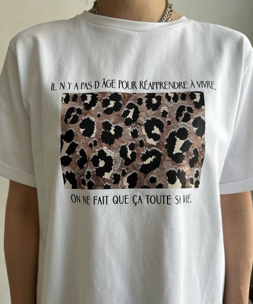 DouDou(ドゥドゥ)の「【WEB限定】レオパード転写TEE(Tシャツ/カットソー・レディース・ブラック/オフホワイト/ブラウン・FREE)」の13枚目の写真