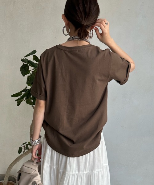 DouDou(ドゥドゥ)の「【WEB限定】レオパード転写TEE(Tシャツ/カットソー・レディース・ブラック/オフホワイト/ブラウン・FREE)」の6枚目の写真