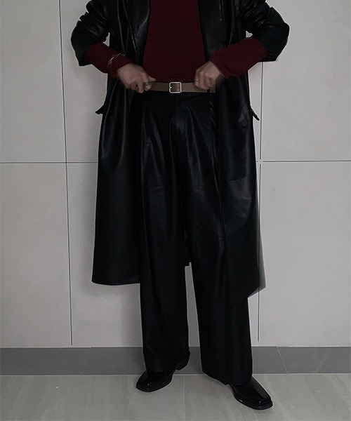 ASCLO(エジュクロ)の「ASCLO Leather Wide Slacks(スラックス・メンズ・ブラック・SMALL/MEDIUM/LARGE)」の15枚目の写真