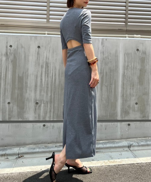 HANNE（アン）の「バックカットデザインワンピース（ワンピース・レディース・ベージュ/ブラック/グレー/ネイビー・FREE）」の2枚目の写真