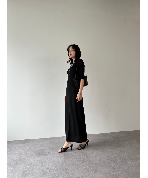 HANNE（アン）の「バックカットデザインワンピース（ワンピース・レディース・ベージュ/ブラック/グレー/ネイビー・FREE）」の15枚目の写真