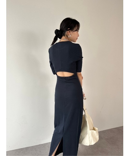 HANNE（アン）の「バックカットデザインワンピース（ワンピース・レディース・ベージュ/ブラック/グレー/ネイビー・FREE）」の16枚目の写真