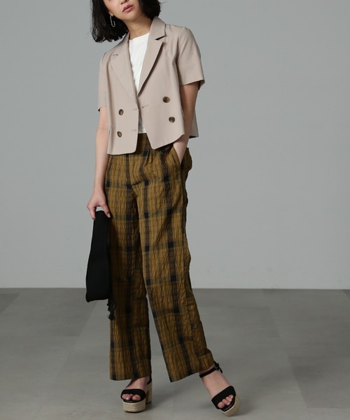 FREE'S MART（フリーズマート）の「◆ワッシャーチェックイージーパンツ（その他パンツ・レディース・ブラウン系その他/グリーン・SMALL/MEDIUM）」の5枚目の写真