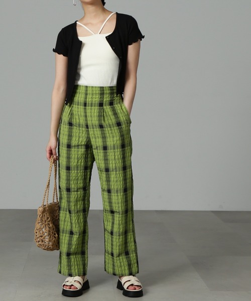 FREE'S MART（フリーズマート）の「◆ワッシャーチェックイージーパンツ（その他パンツ・レディース・ブラウン系その他/グリーン・SMALL/MEDIUM）」の7枚目の写真