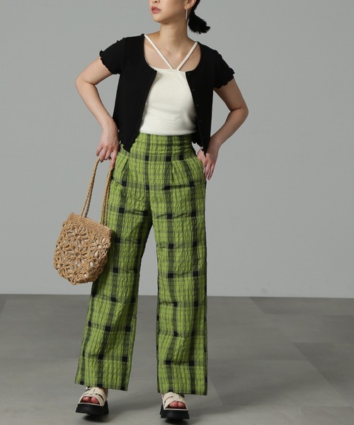 FREE'S MART（フリーズマート）の「◆ワッシャーチェックイージーパンツ（その他パンツ・レディース・ブラウン系その他/グリーン・SMALL/MEDIUM）」の8枚目の写真