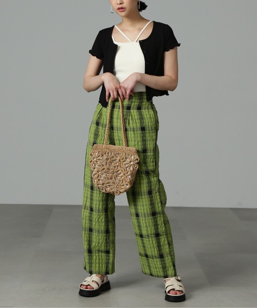 FREE'S MART（フリーズマート）の「◆ワッシャーチェックイージーパンツ（その他パンツ・レディース・ブラウン系その他/グリーン・SMALL/MEDIUM）」の9枚目の写真