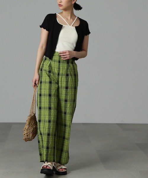 FREE'S MART（フリーズマート）の「◆ワッシャーチェックイージーパンツ（その他パンツ・レディース・ブラウン系その他/グリーン・SMALL/MEDIUM）」の10枚目の写真