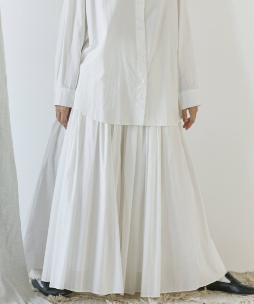 Libra Cue(リブラ キュー)の「コットンギャザーボリュームスカート(スカート・レディース・アイボリー/ブラック/ブルー/レッド/ベビーピンク/イエロー/チェック/ネイビー/ベージュ/ライトブルー/スカイブルー/カーキ・FREE)」の18枚目の写真