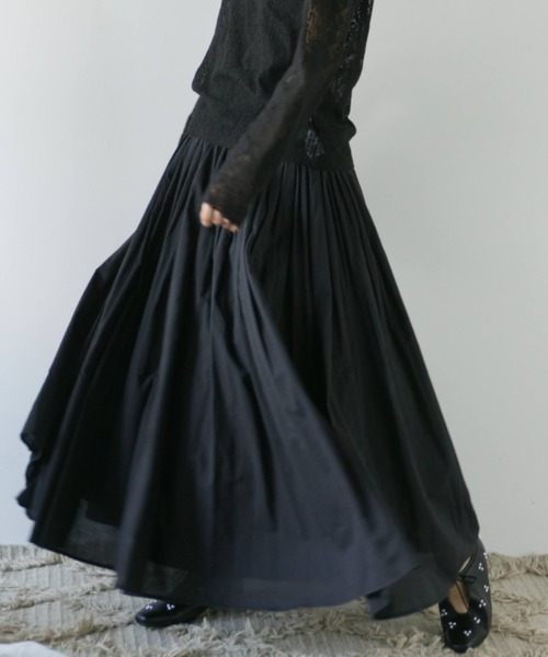 Libra Cue(リブラ キュー)の「コットンギャザーボリュームスカート(スカート・レディース・アイボリー/ブラック/ブルー/レッド/ベビーピンク/イエロー/チェック/ネイビー/ベージュ/ライトブルー/スカイブルー/カーキ・FREE)」の14枚目の写真