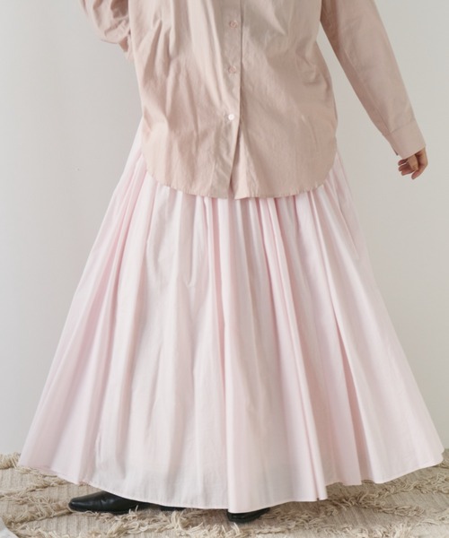 ゴーシュ リネン コットン ギャザースカート●2●ピンク 定価￥28.000＋税 ゴーシュ コットンリネンポプリン ギャザースカート - SUSCON +