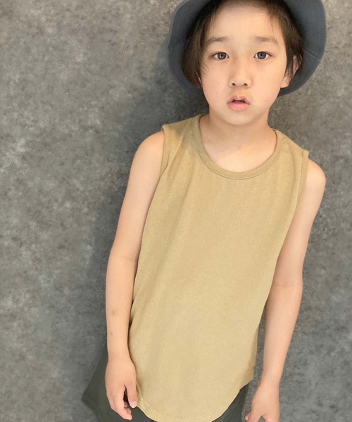 THE CASUAL(カジュアル)の「無地タンクトップ(タンクトップ・キッズ・オフホワイト/オレンジ/ネイビー/ダークグリーン/チャコール/ベージュ/杢グレー/ミント/モカ/ブラック・150cm/130cm/110cm/140cm/160cm/120cm)」の6枚目の写真