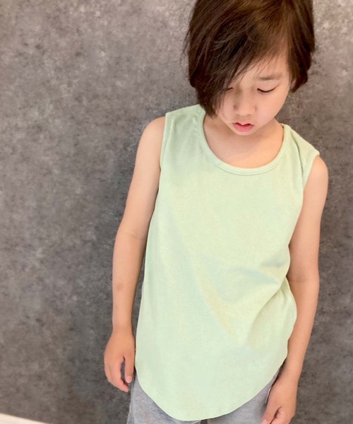 THE CASUAL(カジュアル)の「無地タンクトップ(タンクトップ・キッズ・オフホワイト/オレンジ/ネイビー/ダークグリーン/チャコール/ベージュ/杢グレー/ミント/モカ/ブラック・150cm/130cm/110cm/140cm/160cm/120cm)」の8枚目の写真