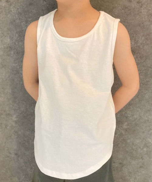THE CASUAL(カジュアル)の「無地タンクトップ(タンクトップ・キッズ・オフホワイト/オレンジ/ネイビー/ダークグリーン/チャコール/ベージュ/杢グレー/ミント/モカ/ブラック・150cm/130cm/110cm/140cm/160cm/120cm)」の14枚目の写真