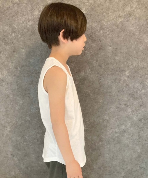 THE CASUAL(カジュアル)の「無地タンクトップ(タンクトップ・キッズ・オフホワイト/オレンジ/ネイビー/ダークグリーン/チャコール/ベージュ/杢グレー/ミント/モカ/ブラック・150cm/130cm/110cm/140cm/160cm/120cm)」の15枚目の写真