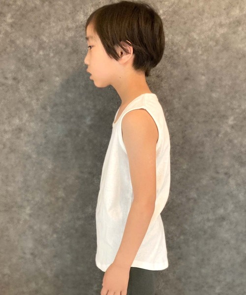 THE CASUAL(カジュアル)の「無地タンクトップ(タンクトップ・キッズ・オフホワイト/オレンジ/ネイビー/ダークグリーン/チャコール/ベージュ/杢グレー/ミント/モカ/ブラック・150cm/130cm/110cm/140cm/160cm/120cm)」の16枚目の写真