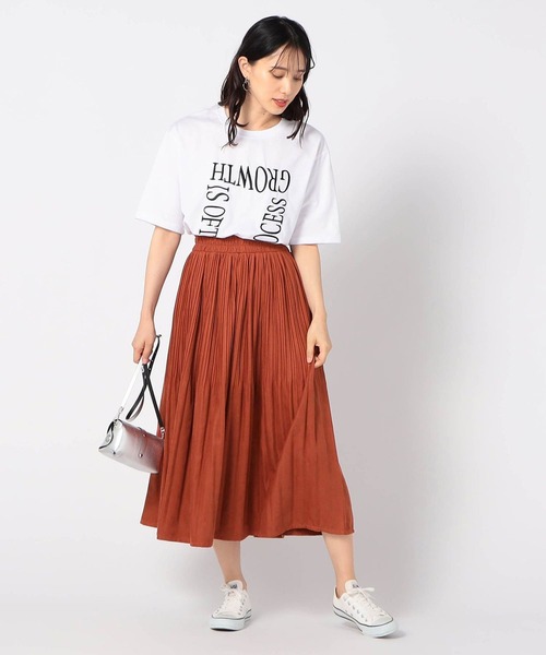 Grand PARK（グランドパーク）の「ミジンコール プリーツスカート（スカート・レディース・カーキ/オレンジ/ネイビー/マスタード・FREE）」の5枚目の写真