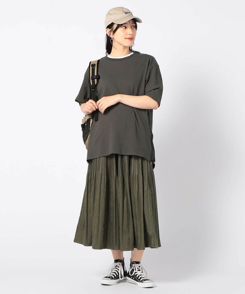 Grand PARK（グランドパーク）の「ミジンコール プリーツスカート（スカート・レディース・カーキ/オレンジ/ネイビー/マスタード・FREE）」の7枚目の写真
