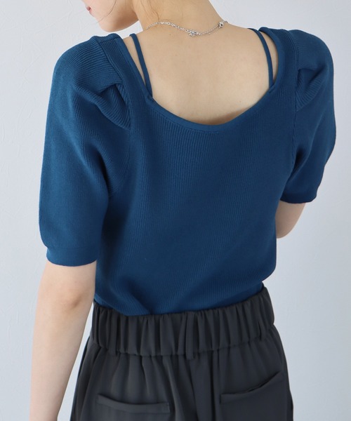 BLUEEAST（ブルーイースト）の「前後2WAYホルターネックプルオーバー（ニット/セーター・レディース・ブラック/ベージュ/オフホワイト/ブルー・MEDIUM）」の6枚目の写真