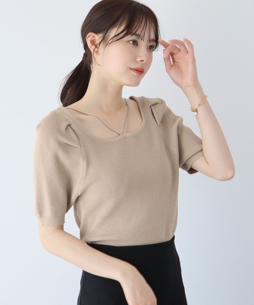 BLUEEAST（ブルーイースト）の「前後2WAYホルターネックプルオーバー（ニット/セーター・レディース・ブラック/ベージュ/オフホワイト/ブルー・MEDIUM）」の18枚目の写真