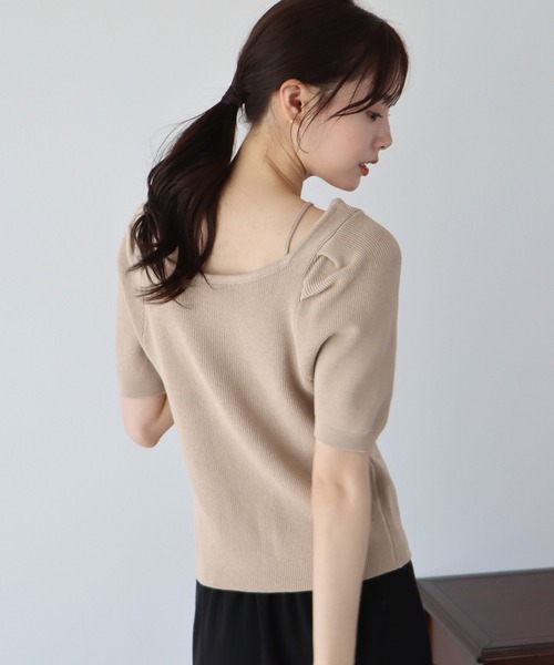 BLUEEAST（ブルーイースト）の「前後2WAYホルターネックプルオーバー（ニット/セーター・レディース・ブラック/ベージュ/オフホワイト/ブルー・MEDIUM）」の20枚目の写真