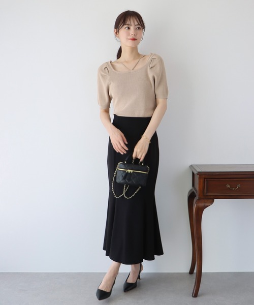 BLUEEAST（ブルーイースト）の「前後2WAYホルターネックプルオーバー（ニット/セーター・レディース・ブラック/ベージュ/オフホワイト/ブルー・MEDIUM）」の22枚目の写真