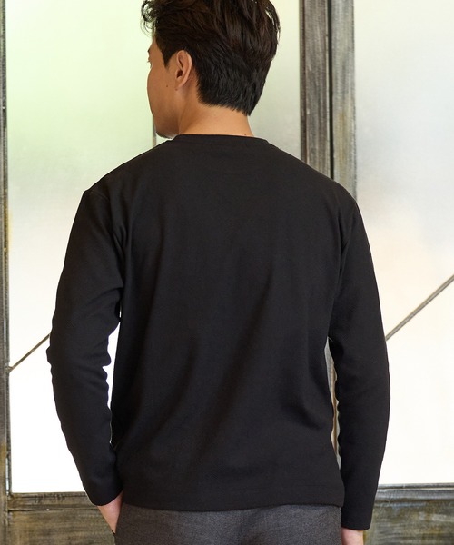 UNION STATION(ユニオンステーション)の「リンクスジャガード幾何学柄ロンT(Tシャツ/カットソー・メンズ・ホワイト/ブルー/ブラック・LL/M/L)」の11枚目の写真