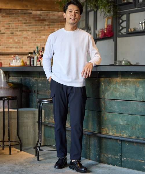 UNION STATION(ユニオンステーション)の「リンクスジャガード幾何学柄ロンT(Tシャツ/カットソー・メンズ・ホワイト/ブルー/ブラック・LL/M/L)」の21枚目の写真