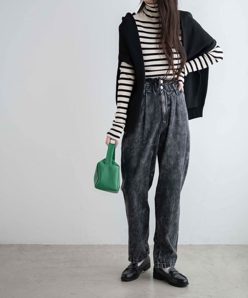 WEGO（ウィゴー）の「WEGO/【マルチサイズ】ウエストフリルデニムマムパンツ（デニムパンツ・レディース・ライトインディゴブルー/コバルトブルー/ブラック系その他/ブラック・MEDIUM/SMALL/LARGE/X-SMALL）」の20枚目の写真