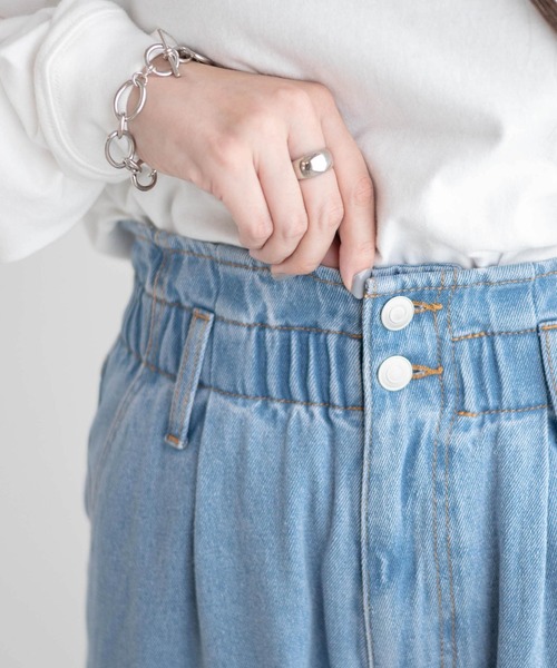 WEGO（ウィゴー）の「WEGO/【マルチサイズ】ウエストフリルデニムマムパンツ（デニムパンツ・レディース・ライトインディゴブルー/コバルトブルー/ブラック系その他/ブラック・MEDIUM/SMALL/LARGE/X-SMALL）」の13枚目の写真