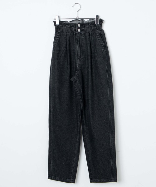 セール】WEGO/【マルチサイズ】ウエストフリルデニムマムパンツ