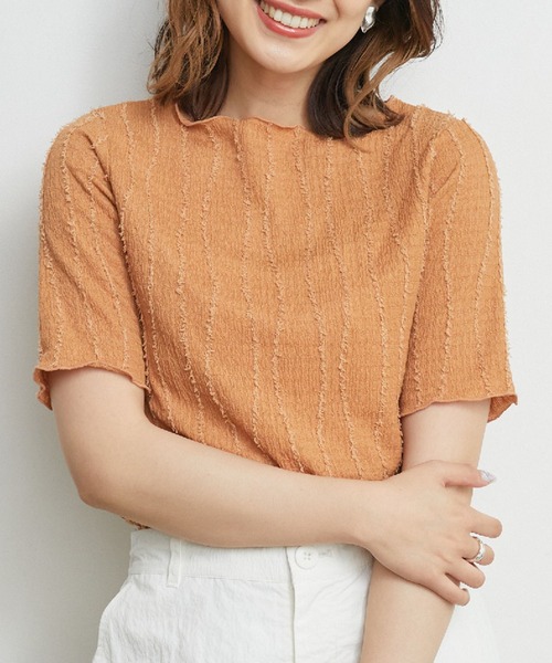 RETRO GIRL（レトロガール）の「フリンジJQTee（Tシャツ/カットソー・レディース・ブラック/ホワイト/オレンジ/ブルー・FREE）」の2枚目の写真