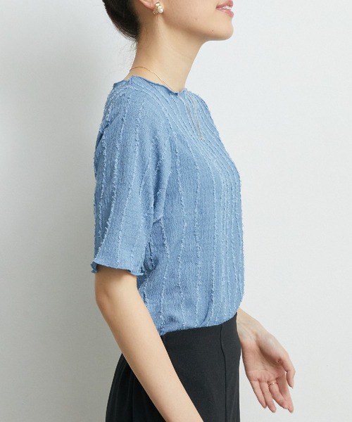 RETRO GIRL（レトロガール）の「フリンジJQTee（Tシャツ/カットソー・レディース・ブラック/ホワイト/オレンジ/ブルー・FREE）」の6枚目の写真