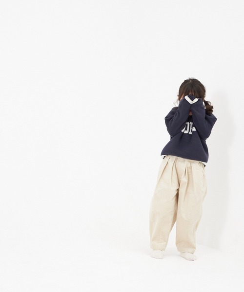 MAKE YOUR DAY（メイクユアデイ）の「BROOKLYNロゴジャガードニット■80～140cm（ニット/セーター・キッズ・マスタード/ネイビー・120/100/130/80/90/110/140）」の6枚目の写真