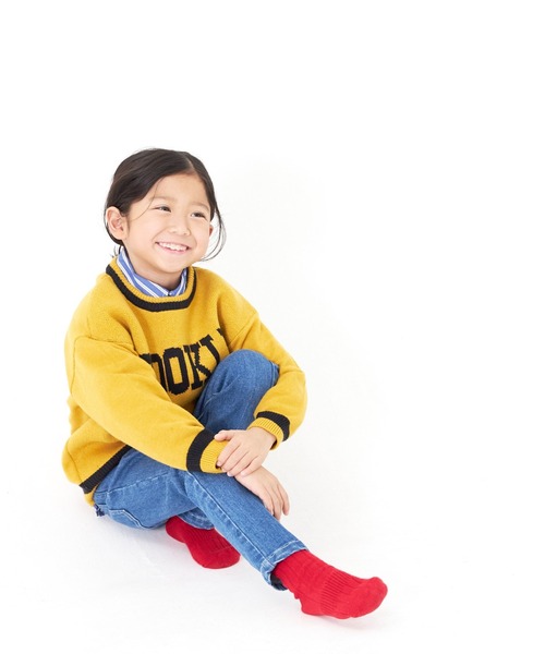 MAKE YOUR DAY（メイクユアデイ）の「BROOKLYNロゴジャガードニット■80～140cm（ニット/セーター・キッズ・マスタード/ネイビー・120/100/130/80/90/110/140）」の10枚目の写真