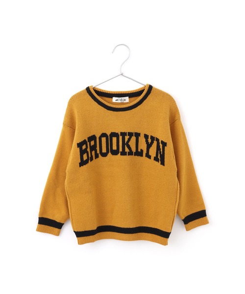MAKE YOUR DAY（メイクユアデイ）の「BROOKLYNロゴジャガードニット■80～140cm（ニット/セーター・キッズ・マスタード/ネイビー・120/100/130/80/90/110/140）」の17枚目の写真